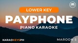 Payphone - Maroon 5 (Lower Key - Piano Karaoke)