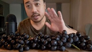 ASMR Eating Sounds - Black Sable Grapes🍇