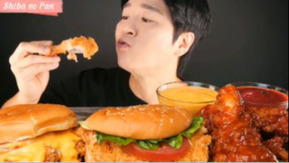 Hamburger, gà và 2 loại xốt phần 1 #mukbang