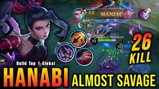 26 Kills + MANIAC!! Hanabi New Build lnsane LifeSteal - Build Top 1 Global Hanabi ~ MLBB