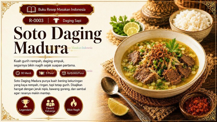 Resep Soto Daging Madura - Kuah Gurih Rempah dengan Daging Sapi Empuk