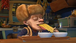 A pack of instant noodles has to be shared