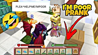 I'M POOR PRANKS🤣 PRETENDING TO BE POOR IN SKYBLOCK 😱 FINDING GOOD SAMARITAN -BLOCKMAN GO SKYBLOCK