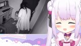 Japanese lolita laughs like crazy watching the funny video of the haunted house camera [Mashiro Kano