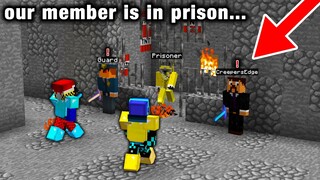 our Teammate was inside of a Minecraft Prison... so we BROKE him free!