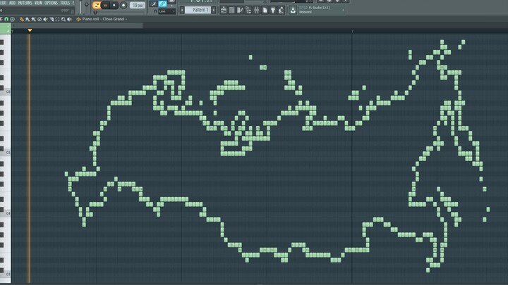 Piano version of the Russian map