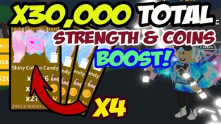 x30,000 TOTAL STRENGTH AND COIN BOOST WITH OP PETS IN SABER SIMULATOR AFTER THE UPDATE