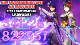 Raiden Shogun Wavebreaker's Fin R5 & Sara Mouun's Moon R5 Best 4 Star Weapons - 2.5 12-3 7s