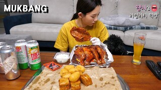 리얼먹방:) 자메이카통다리에 맥주한잔 ★ ft. 치밥,멘보샤,치즈볼 ㅣBBQ Jamaican Chicken & BeerㅣREAL SOUNDㅣASMR MUKBANGㅣ