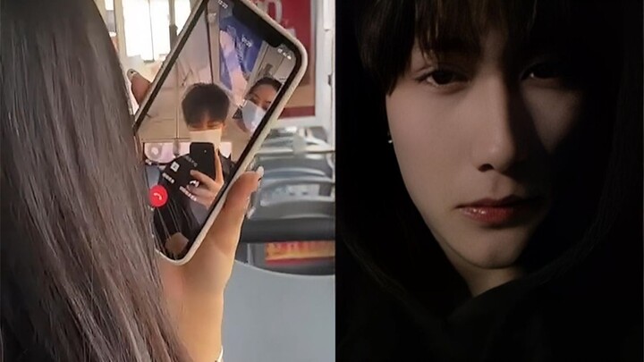 Young man riding the bus inadvertently appeared on the front-row girl's phone screen—netizens instan