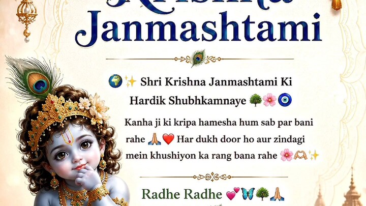 KrishnaJanmashtami #HappyJanmashtami #ShriKrishna #RadheRadhe #KanhaJi #Janmashtami2026 #KrishnaReel