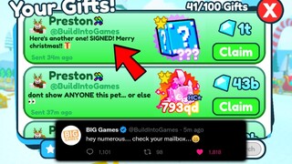 Preston GIFTED me SIGNED *SECRET* CHRISTMAS Pet... in Pet Simulator X!