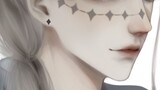 [Painting]Illustrating a gray hair character on a graphic tablet