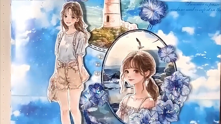 ASMR _ journaling with me - Blue Lighthouse 🌊