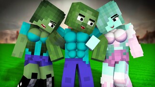 Monster School: Poor Zombie Love Curse  - Sad Story - Minecraft Animation