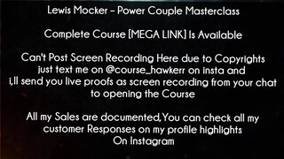 Lewis Mocker Course Power Couple Masterclass Download