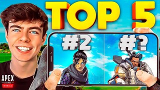 TOP 5 BEST LEGENDS IN APEX LEGENDS MOBILE...