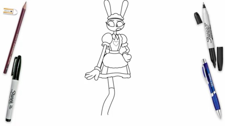 How To Draw Jax Housemaid Easy Step By Step | The Amazing Digital Circus Art Lesson