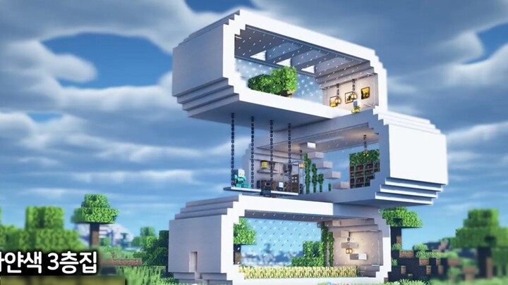 بناء في لعبة ماين كرافت بيت فاخر من ثلاث طوابق