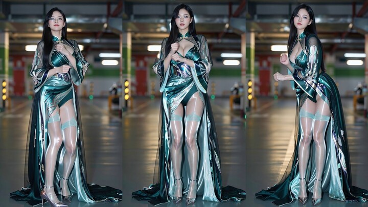[Oily Green Robe 2] Extra-long garlic-stomping dance ❤️ Crispy skin, stay away!