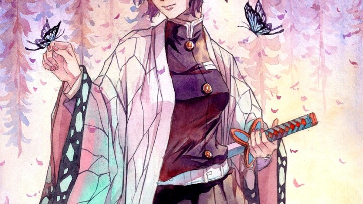 [Watercolor] Kochou Shinobu - casual drawing