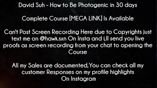 David Suh Course How to Be Photogenic in 30 days download