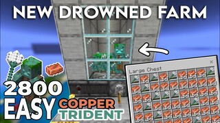 Easy Drowned Farm Tutorial in Minecraft Bedrock 1.18 Copper and Trident Farm MCPE/PS4/XBOX/SWITCH