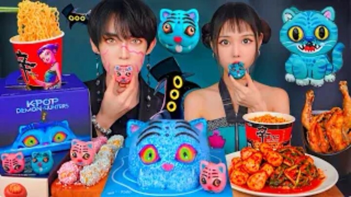ASMR KPop Demon Hunters 케데헌 김치 김밥 디저트 불닭아이스크림 젤리 먹방 DESSERTS JELLY CANDY MUKBANGEATING SOUNDS