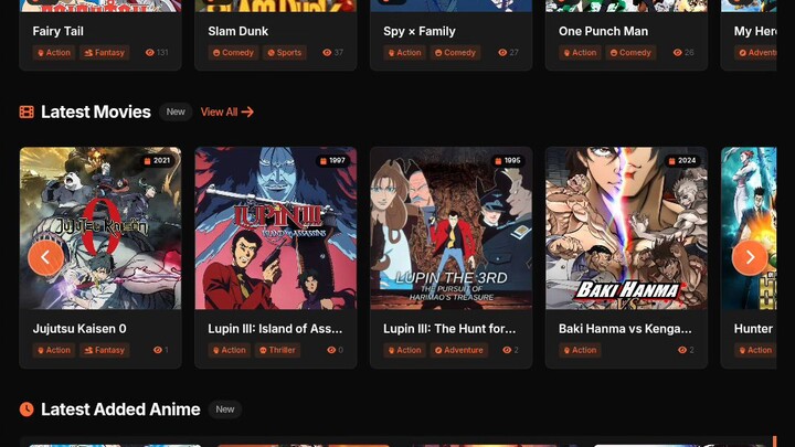 Wacth anime movies and tv series to our website newly create please support our website