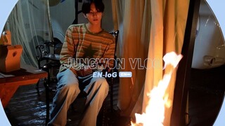 [EN-loG] Enjoying Time Alone, Camping Out in the Rain 🎞🥓🔥🍃 HAPPY JUNGWON loG🐱 - ENHYPEN (엔하이픈)