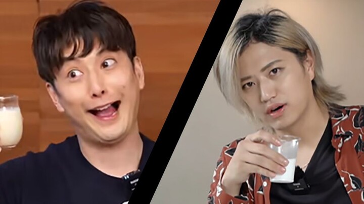 Kaisang and Brother Xiaoming imitating Yeshu Coconut Juice