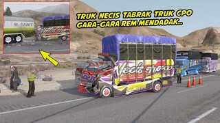 KECELAKAAN TRUK CANTER VS TRUK CPO GARA GARA HINDARI TRUK TROUBEL