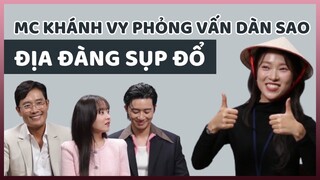 MC Khánh Vy phỏng vấn dàn diễn viên ĐỊA ĐÀNG SỤP ĐỔ | Lee Byung Hun, Park Seo Jun, Park Bo Young