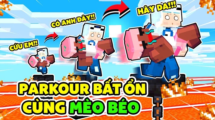 MIKE ĐEN THỬ THÁCH 24H PARKOUR SIÊU BẤT ỔN TRONG MINECRAFT CÙNG MÈO BÉO