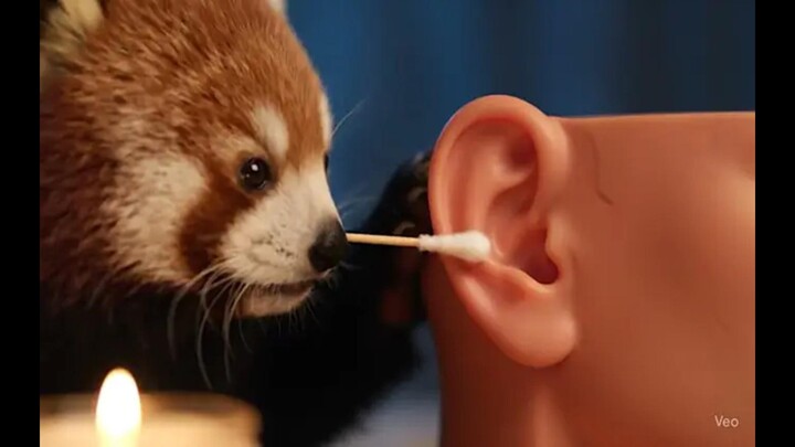 High-Fun Alert: Red Panda Immersive Ear-Picking — Bear-Free, AI-Assisted Sleep Aid