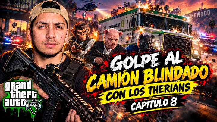 GTA V ModoHistoria #8 - GOLPE AL CAMIÓN BLINDADO🦁(con máscaras de animales)  Camino a GTA 6🔥