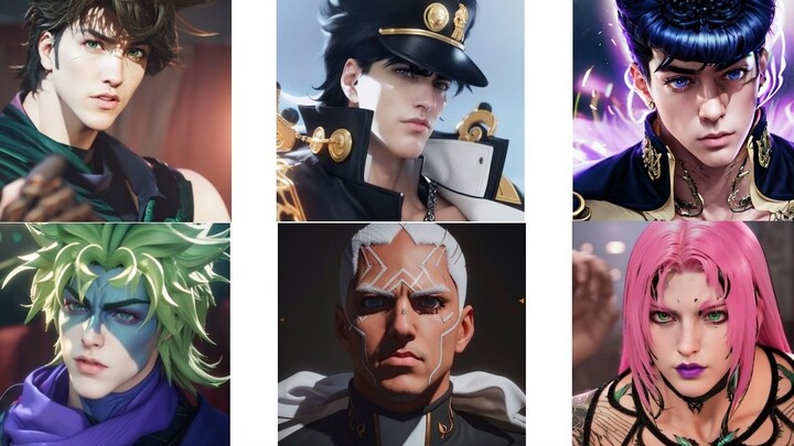 ❤️2 months of anger, JOJO's Bizarre Adventure 1-8 all main characters live-action OP version