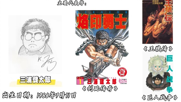 Japanese Manga Artists Born Between the 1920s and 1970s and Their Representative Works