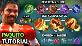 paquito gameplay tutorial for beginners in sidelane | paquito full complete guide | mlbb