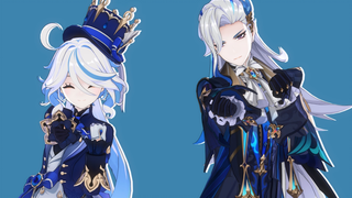 【原神MMD】ヽ(•ω•ゞ)芙宁娜:他是自愿的! 那维莱特：....我是(￣ー￣)「那维莱特×芙宁娜」