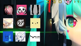 تقليدًا لأنماط ضبط أساتذة P المختلفين، غنى VOCALOIDs أغنية "Kokoro" [suzie]