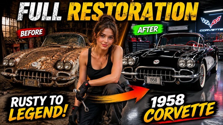 1958 Corvette Full Restoration｜锈迹斑斑到焕然一新｜经典老爷车完整修复