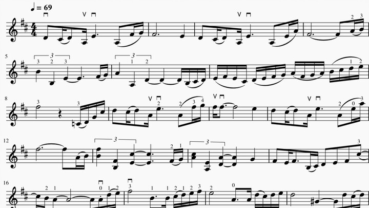 Musescore】 Confession No Night Biola Score (dengan Fingering Bowing)