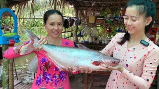 Được Bác Hàng Xóm Tặng Con Cá Gần 5kg Hai Mợ Cháu Nấu Bữa Cơm Chiều | NĐMT#176