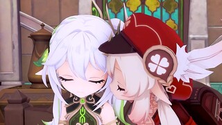 When Klee suddenly kissed other girls, how did they react?