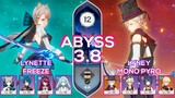 Spiral Abyss 3.8/4.0 C0 Lyney Mono Pyro & C6 Lynette Freeze l Floor 12 9 stars Genshin Impact