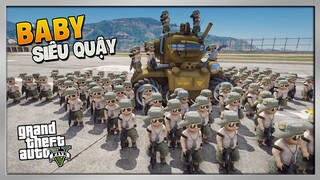 GTA 5 - 500 Nhóc Tì Lái Xe Tăng Mini Bắn Phá Khu Quân Đội