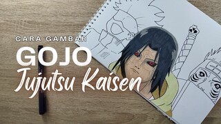 Cara Menggambar Anime Cute Gojo Satoru