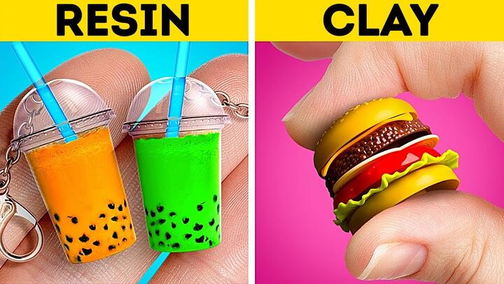 RESIN VS. POLYMER CLAY || Colorful Mini Crafts And DIY Accessories That Will Save Your Money