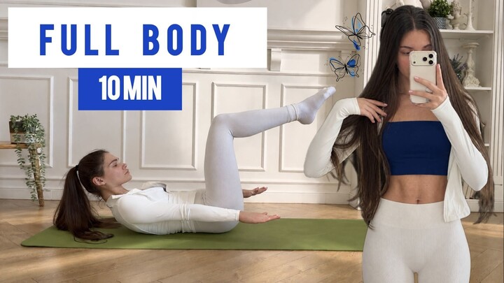 10 MIN FULL BODY PILATES // No Equipment // TONE & SLIM HOURGLASS BODY //